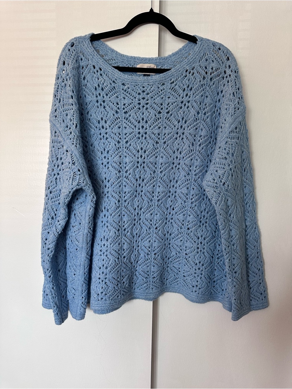 Universal Thread Light Blue Open‑Knit Crewneck Sweater size 2X EUC